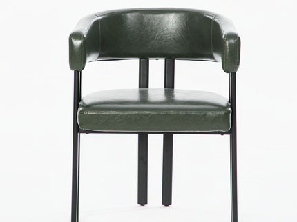 Modern Dining Upholstered Barrel Chair With Curved Back And Armrests