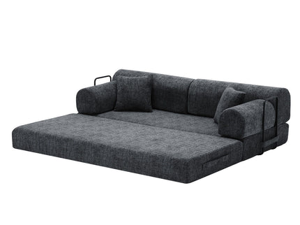 Modern 2 Tone Fabric Convertible Sleeper Sofa Bed