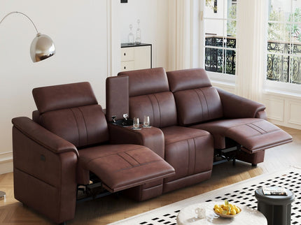 Modular Sofa With Recliners And Cup Holders Sectional Set