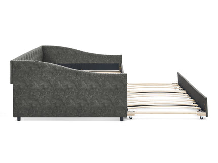 Upholstered Daybed With USB Charging & Pull Out Bed
