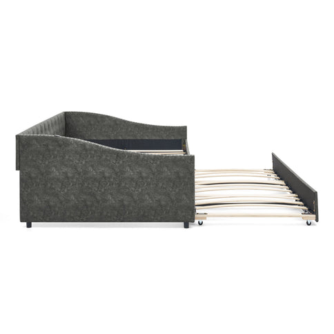 Upholstered Daybed With USB Charging & Pull Out Bed
