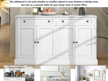 Kitchen Sideboard Storage Buffet Cabinet With 2 Drawers & 4 Doors Adjustable Shelves For Dining Room, Living Room