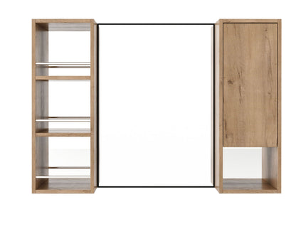 39.4" Wall Mounted Bathroom Cabinet With Storage And - Imitative Oak