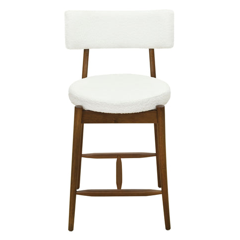 Mid Century Modern Counter Stools, Fabric Upholstered Chairs
