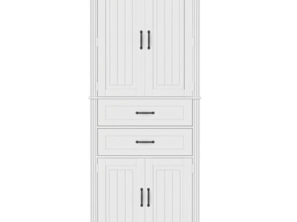 Multi Functional Storage Cabinet With Adjustable Shelves, 2 Drawers, Door Shelves