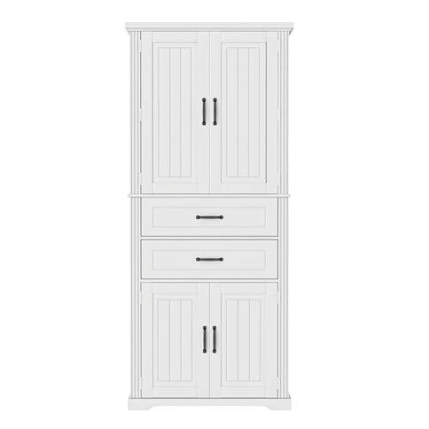 Storage Cabinet With Adjustable Shelves, 2 Drawers, Doors