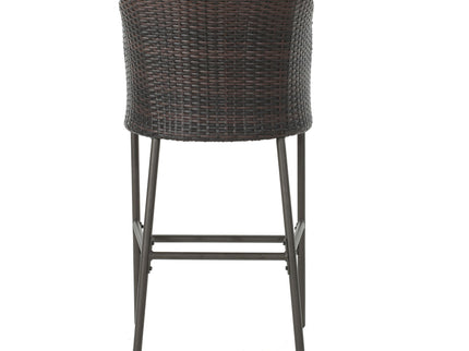 Outdoor 31" Rattan Barstools With Waterproof Cushions (Set of 2) - Multi Brown