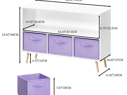 Bookcase With Collapsible Drawers, Book Display Organizer