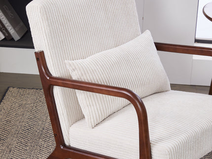 Accent Chair With Pillow And Wood Frame