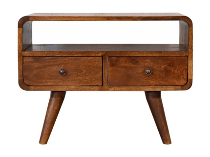Solid Wood Curved Media Unit
