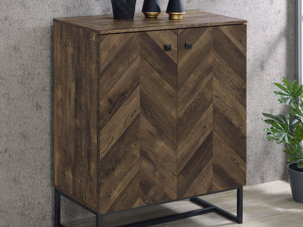 Sager - 4 Shelf Accent Cabinet - Oak