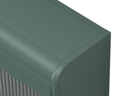 Arched Wall Mounted Cabinet, 3 Door Storage For Kitchen - Dark Green
