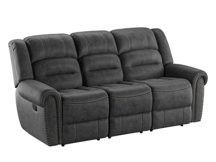 Reclining Sofa - Gray - Faux Leather