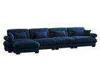 Blue / 2 Pc. 4 Seater Sectional, Ottoman