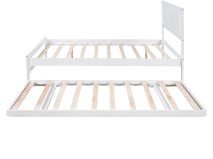 Platform Bed With Adjustable Trundle