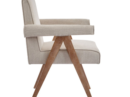Contemporary Poppy Fabric Dining Armchair With Rubberwood Legs