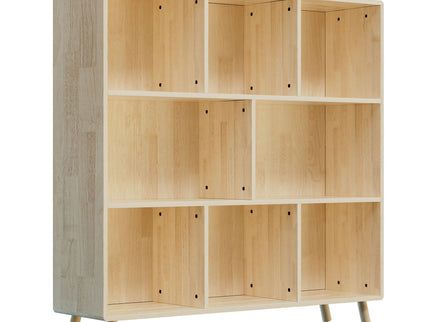 8 Compartment Storage Cabinet With Fixed Shelves For Books - Wood