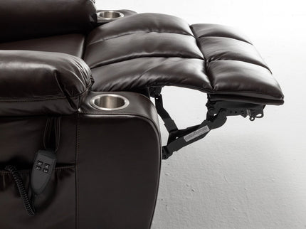 Lift Chair With Heat & Massage, 2 Pockets, 2 Cup Holders, Dual Remote - Wine Red