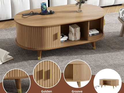 TV Stand & Coffee Table Set With Charging Station