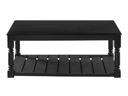 Coffee Table With Slatted Lower Shelf For Living Room