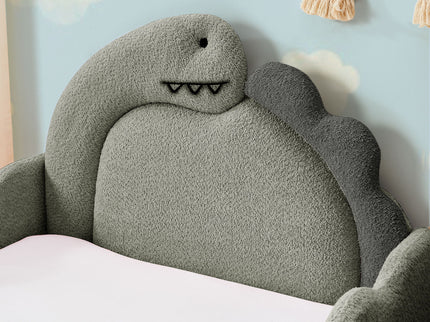 Cute Dinosaur Shaped Bed With Safety Guardrail, Toddler Frame