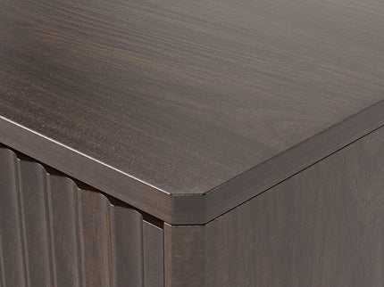 Tilt Out Trash Can Cabinet With Wave Textured Drawer & Pull Out Bin