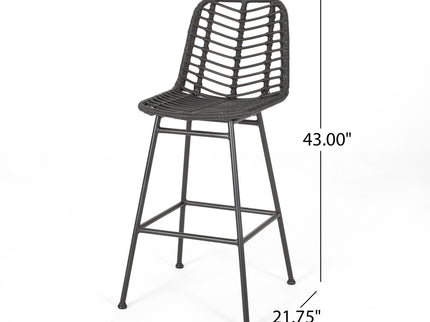 Sawtelle - Outdoor Wicker Barstools (Set of 2)