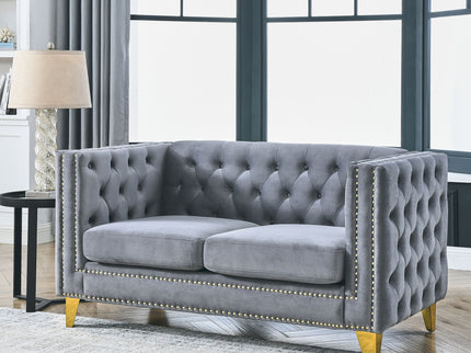 Modern Sofa With Button Tufting, Upholstered Couch For Living Room