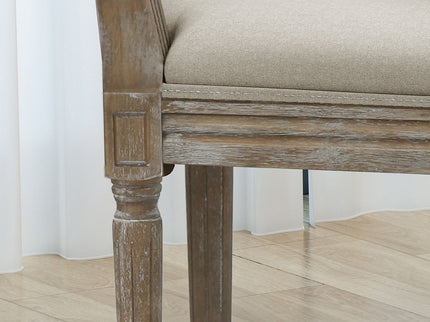 Traditional Style Dining Chair Set With Fabric Upholstery
