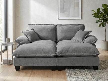 Modular Sectional Sofa With Movable Ottoman & Pillows