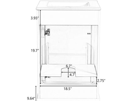 Elegant Bathroom Vanity With Ceramic Sink, Soft Close Door, Adjustable Shelf