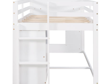 Loft Bed With Cabinet And Shelf