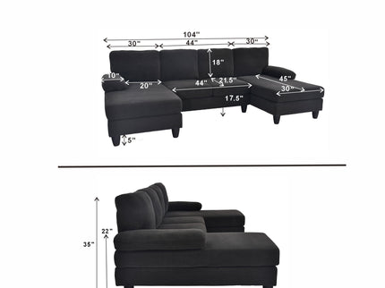 U-Shaped Sofa With Dual Chaise