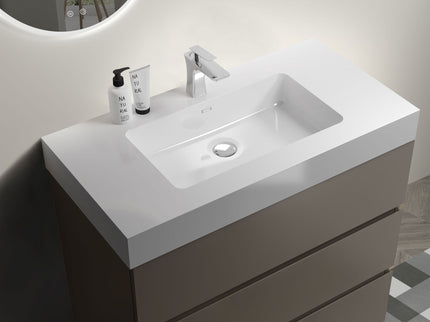 Alice - Bathroom Vanity With Sink, Large Storage Freestanding Bathroom Vanity For Modern Bathroom, One-Piece Sink Basin Without Drain And Faucet