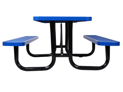 Rectangular Outdoor Steel Picnic Table With Umbrella Pole