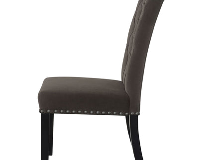 Side Chairs With Tufting Nailhead Trim (Set of 2) - Brown