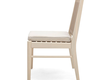 Cordoba - Dining Chair (Set of 2) With Acacia Wood Frame And Water Repellent Fabric - Beige / Yellow