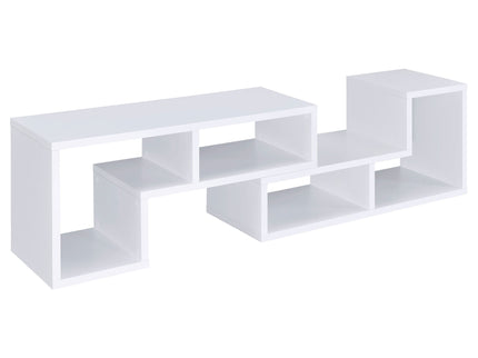 Convertable L-Shaped Bookcase With Open Shelves - White