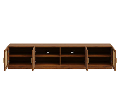 78" TV Stand For TVs Up To 85", Media Console, Adjustable Shelves - Walnut