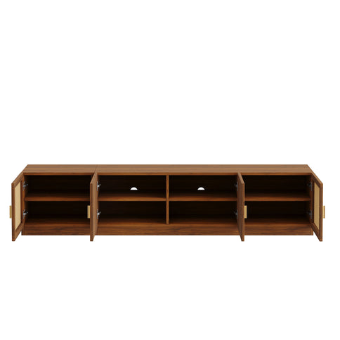 78" TV Stand For TVs Up To 85", Media Console, Adjustable Shelves - Walnut