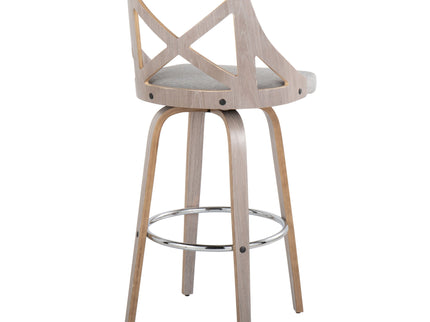 Charlotte - Farmhouse Fixed Height Bar Stool With Round Footrest (Set of 2)