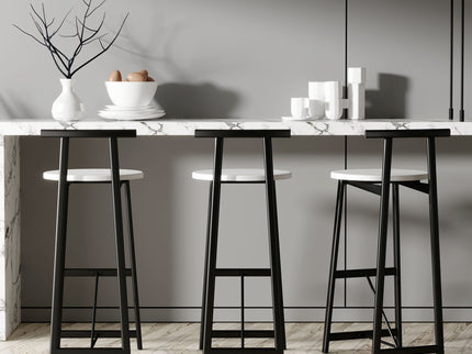 Modern Bar Stools With Backrest For Kitchen (Set of 3)