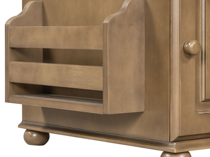 Vintage Flip Top Side Table With USB Ports