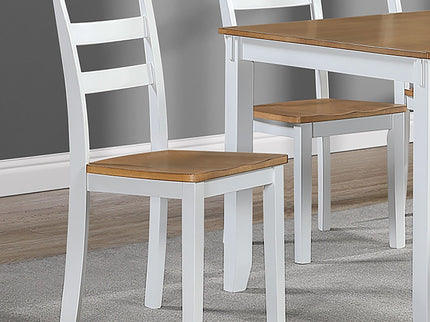 6 Piece Dining Set Table With 4 Side Chairs And Bench - Light Brown / White