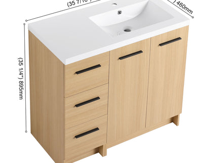 Wall Mounted Floating Bathroom Vanity With Sink, Door & Drawers Modular Cabinet