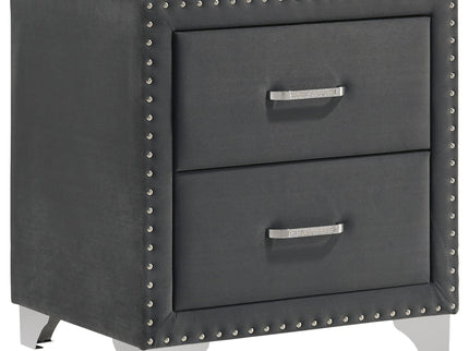 Upholstered 2 Drawer Nightstand With Accents