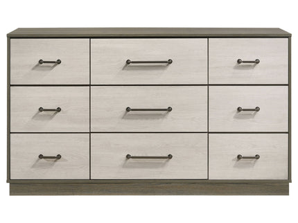 Edmondson - 9 Drawer Dresser With Hidden Jewelry Tray - Natural / Gray