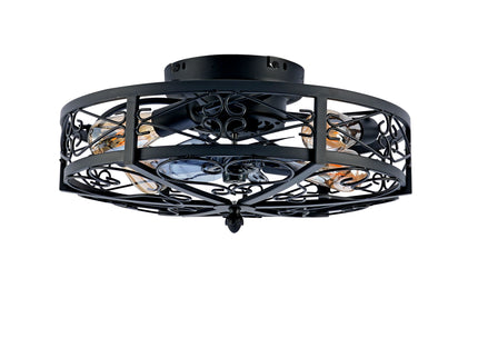 Mounting Type Ceiling Fan, Reversible Motor, DC Remote Control, 6 Speed Ceiling Fan - Matte Black