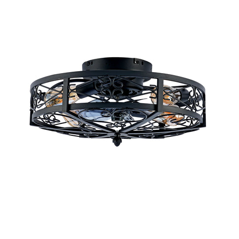 Mounting Type Ceiling Fan, Reversible Motor, DC Remote Control, 6 Speed Ceiling Fan - Matte Black