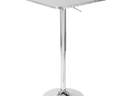 Bistro - Contemporary Adjustable Square Bar Table - Silver